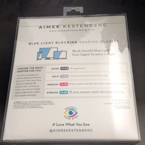 Blue Light Glasses plus Readers -Aimee Kestenberg Set Strength +2.0 NWT - Picture 5 of 7